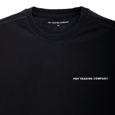 POP Trading Company Logo T-Shirt Black/White POP_NOS_007 Degli Uberti